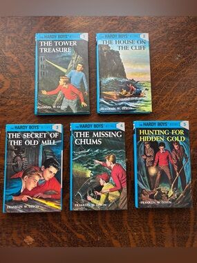 The Hardy Boys 5 Book Set #1-5 Hardcover Classic Mystery Stories Summer Reading